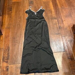 SHEIN Elegant Black Maxi Dress with White Accents